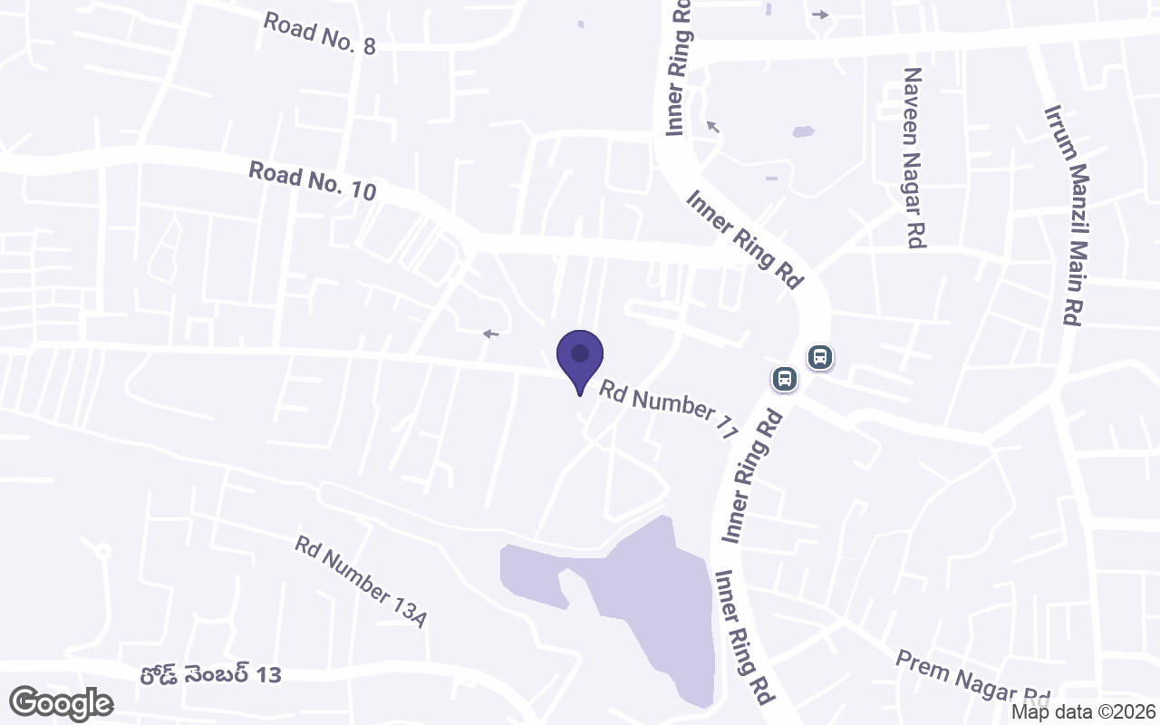 Map of the streets around the Banjara Hills store