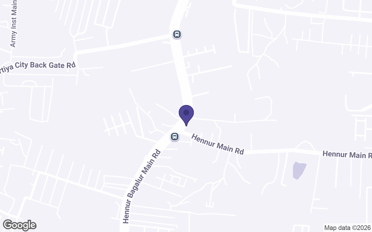 Map of the streets around the Hennur store