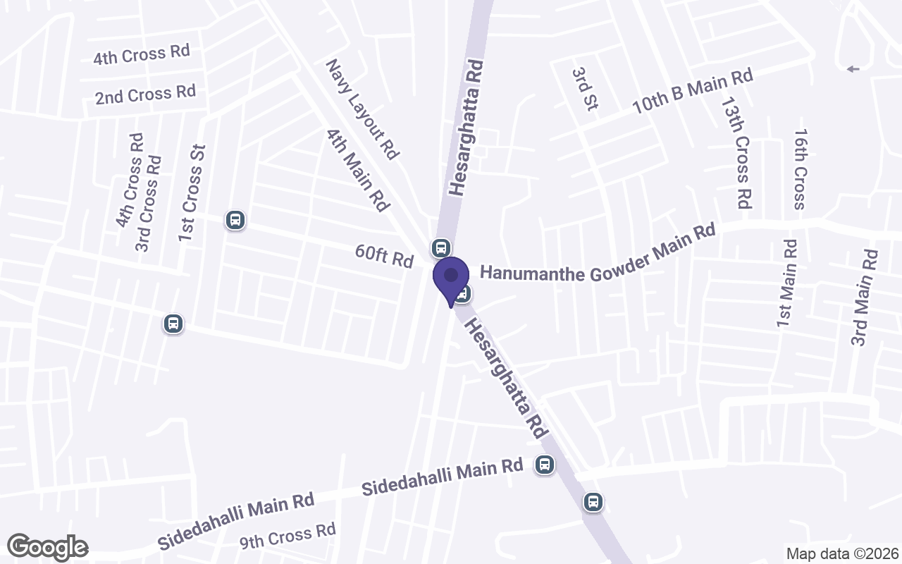 Map of the streets around the Hesaraghatta Road store