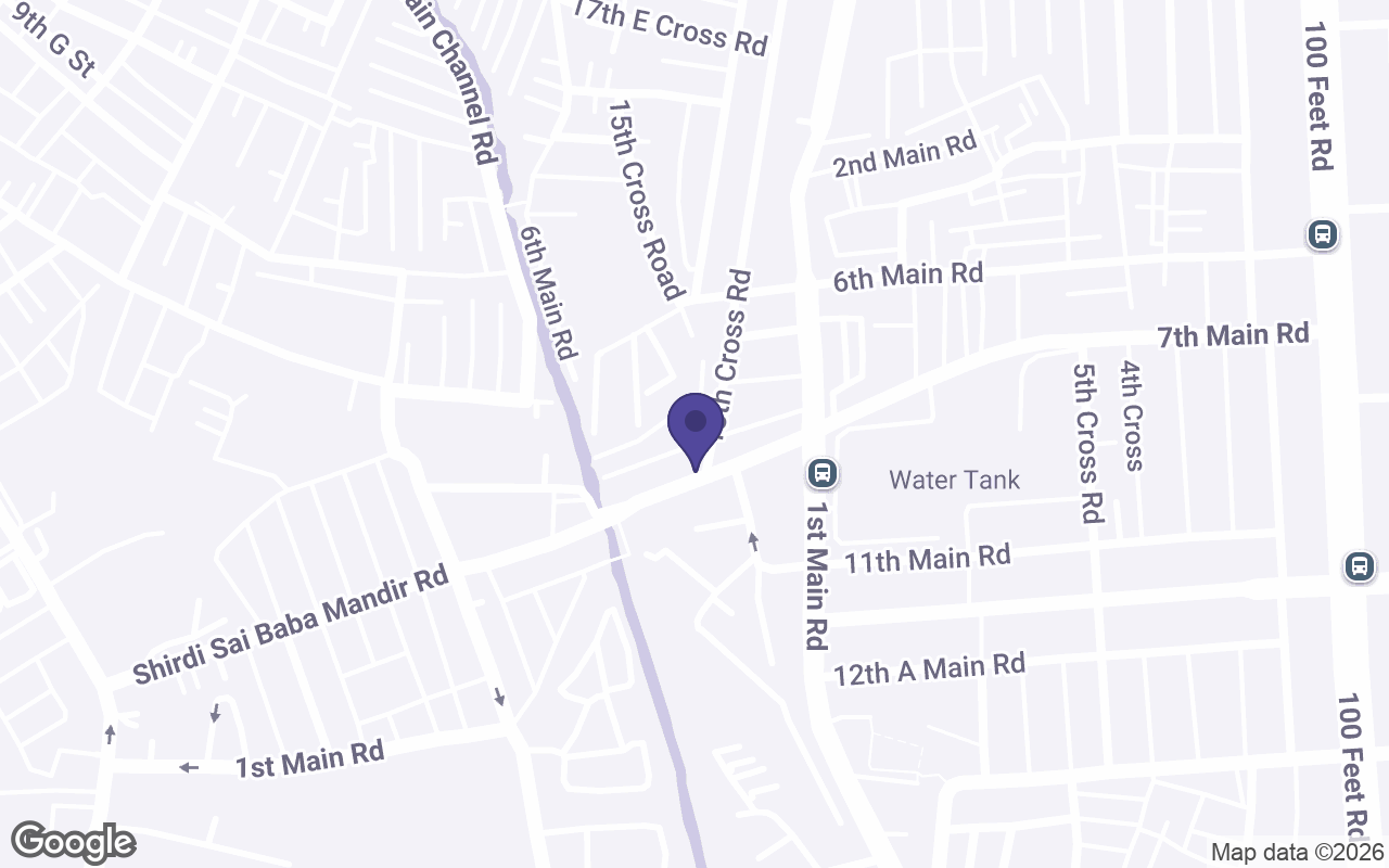 Map of the streets around the Indiranagar store