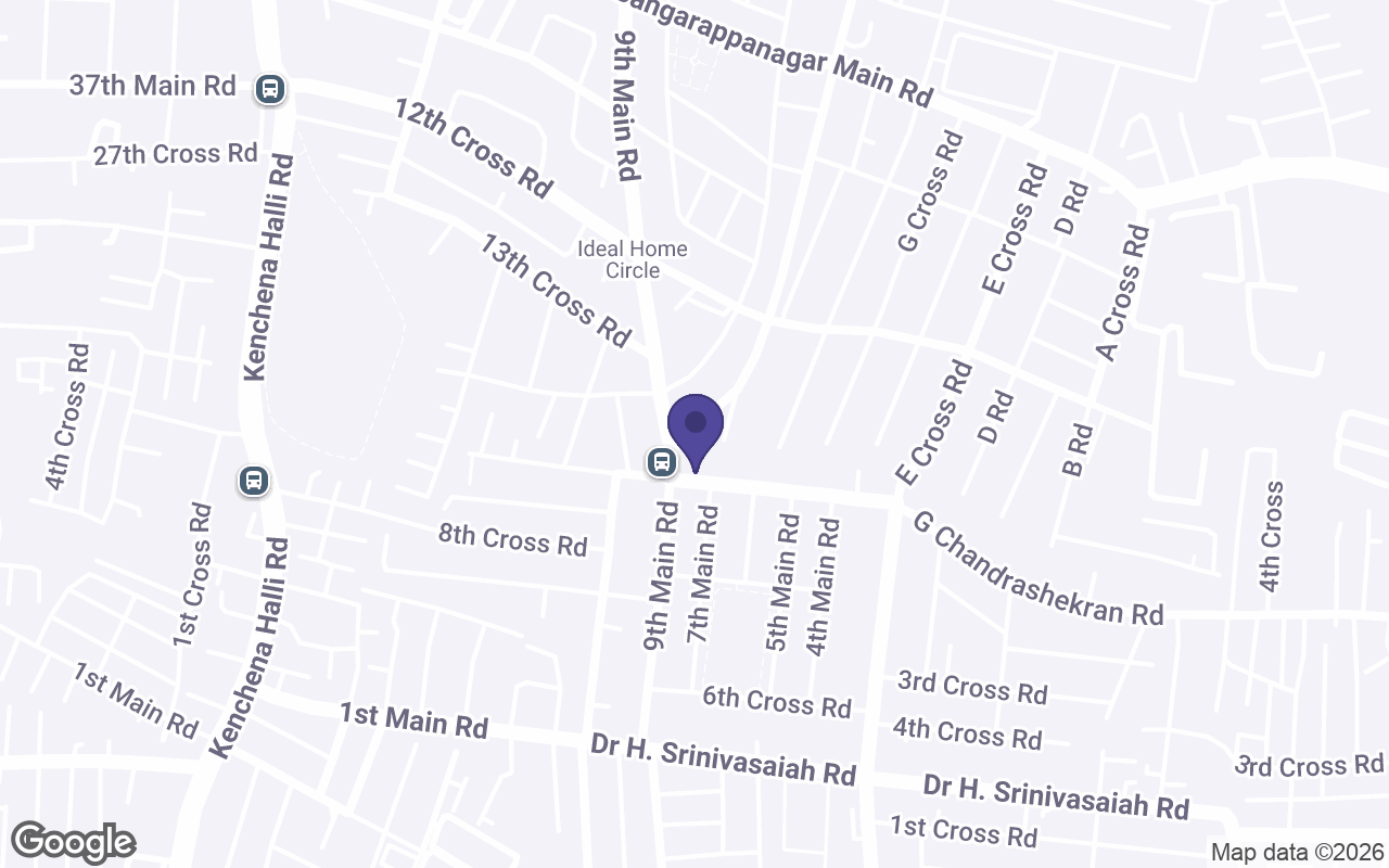Map of the streets around the RR Nagar jam room