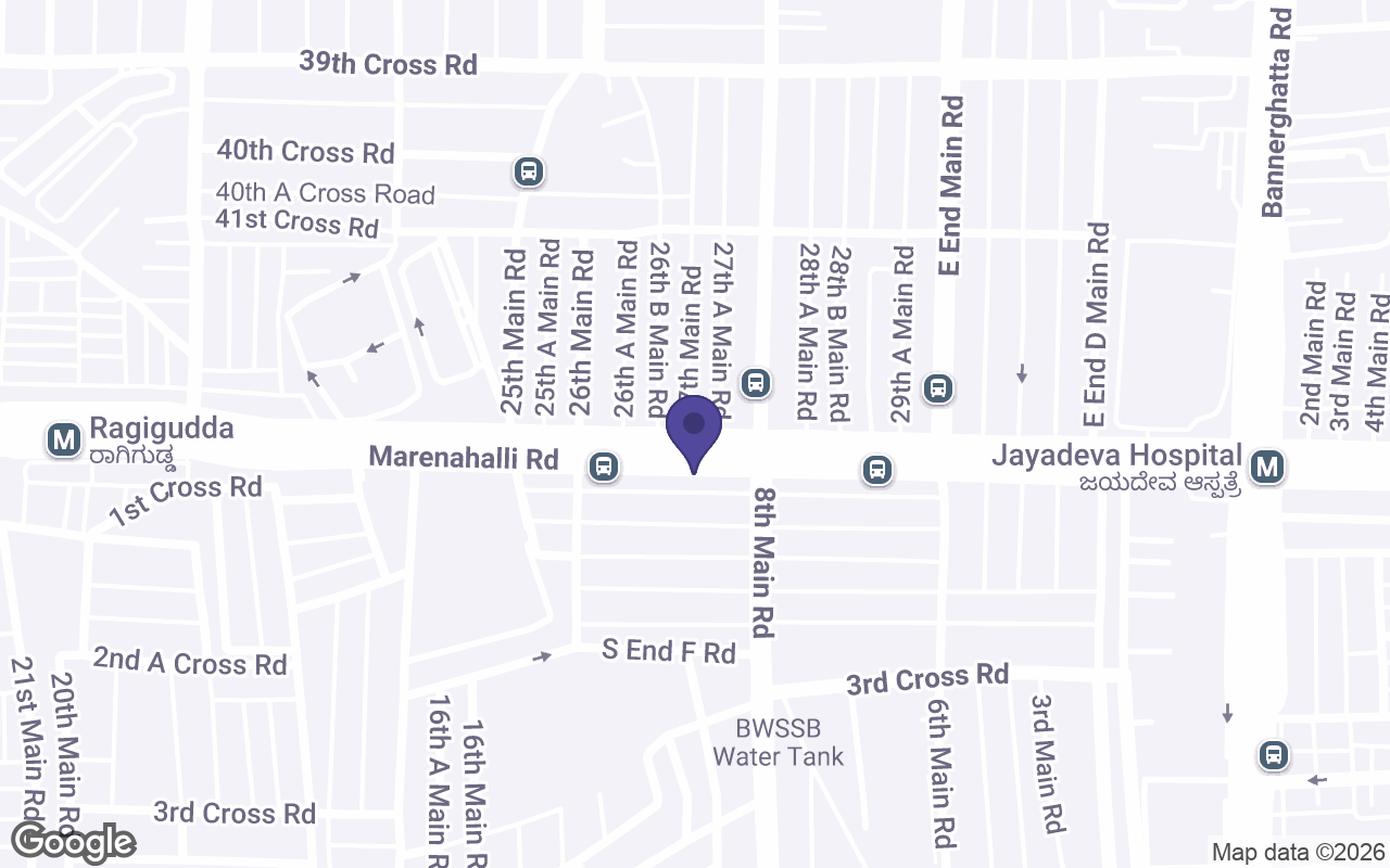 Map of the streets around the Jayanagar store